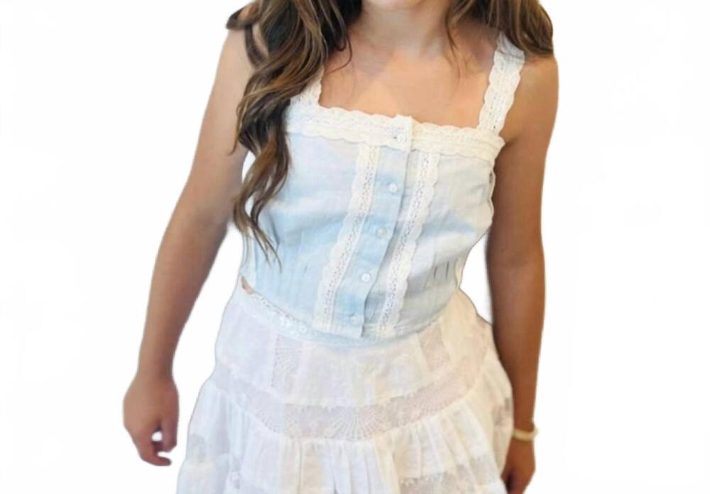NEW THEME skylar heart tank top in pastel blue